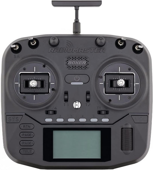 Shop the RadioMaster BOXER remote control, featuring the best ELRS receiver for FPV racing drones. Experience superior performance, multiple channel options, and open-source firmware for an enhanced flying experience. Perfect for enthusiasts and professionals alike!