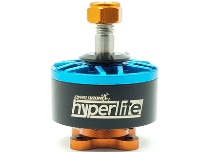 Close-up of the Hyperlite 2208.5-2522KV motor, highlighting its premium build and attention to detail.