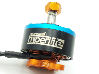 Hyperlite 2208.5-2222KV motor installed on a racing drone, demonstrating seamless integration and performance.